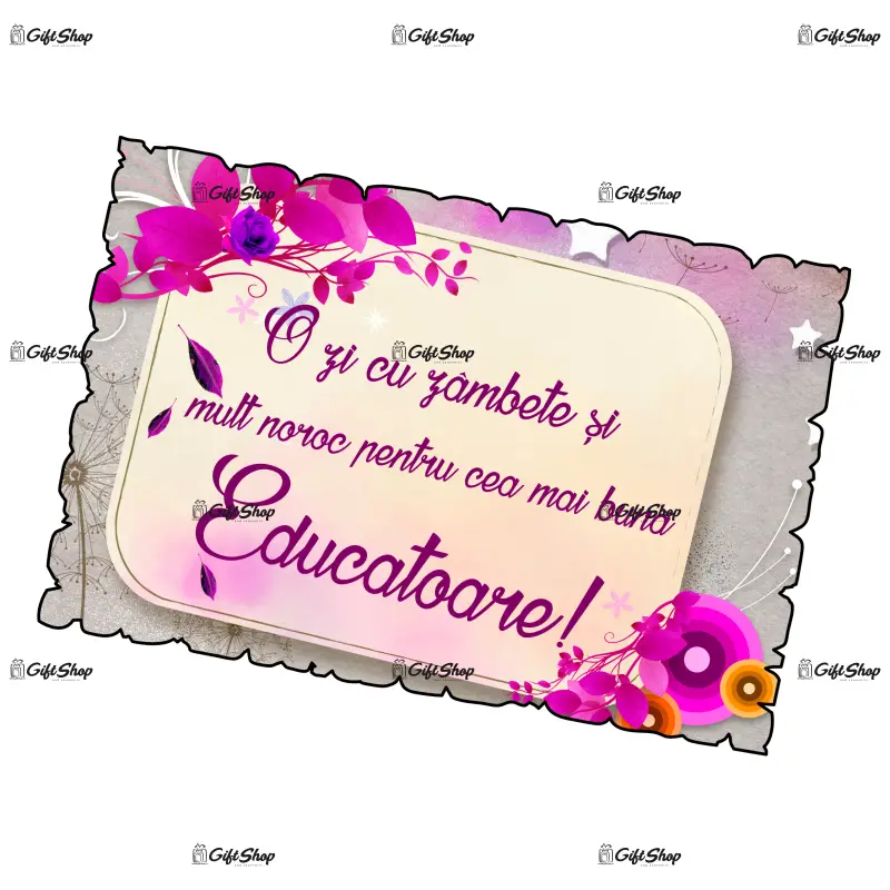 O zi cu zambete pentru cea mai buna educatoare, magnet frigider mgs121